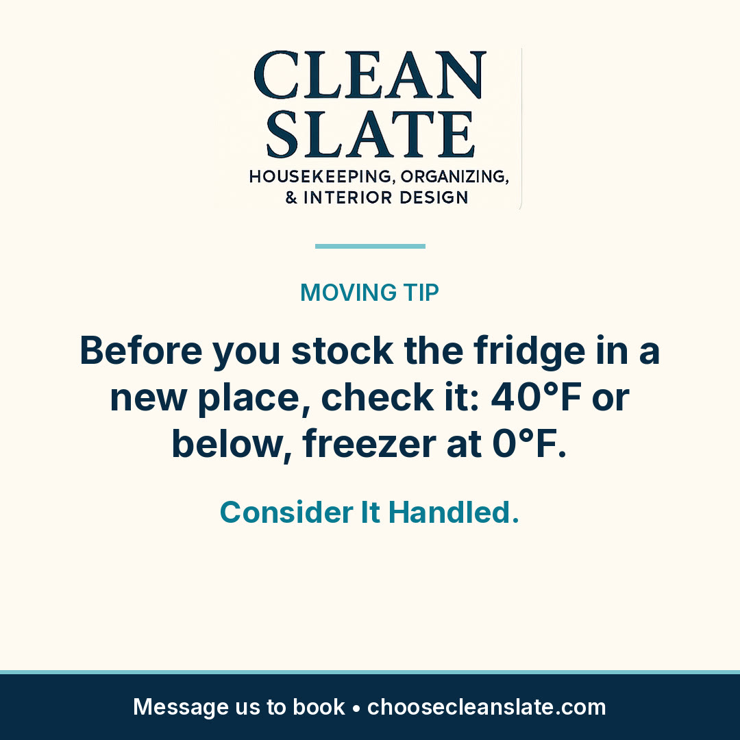 Clean Slate cleaning tip card: House cleaning