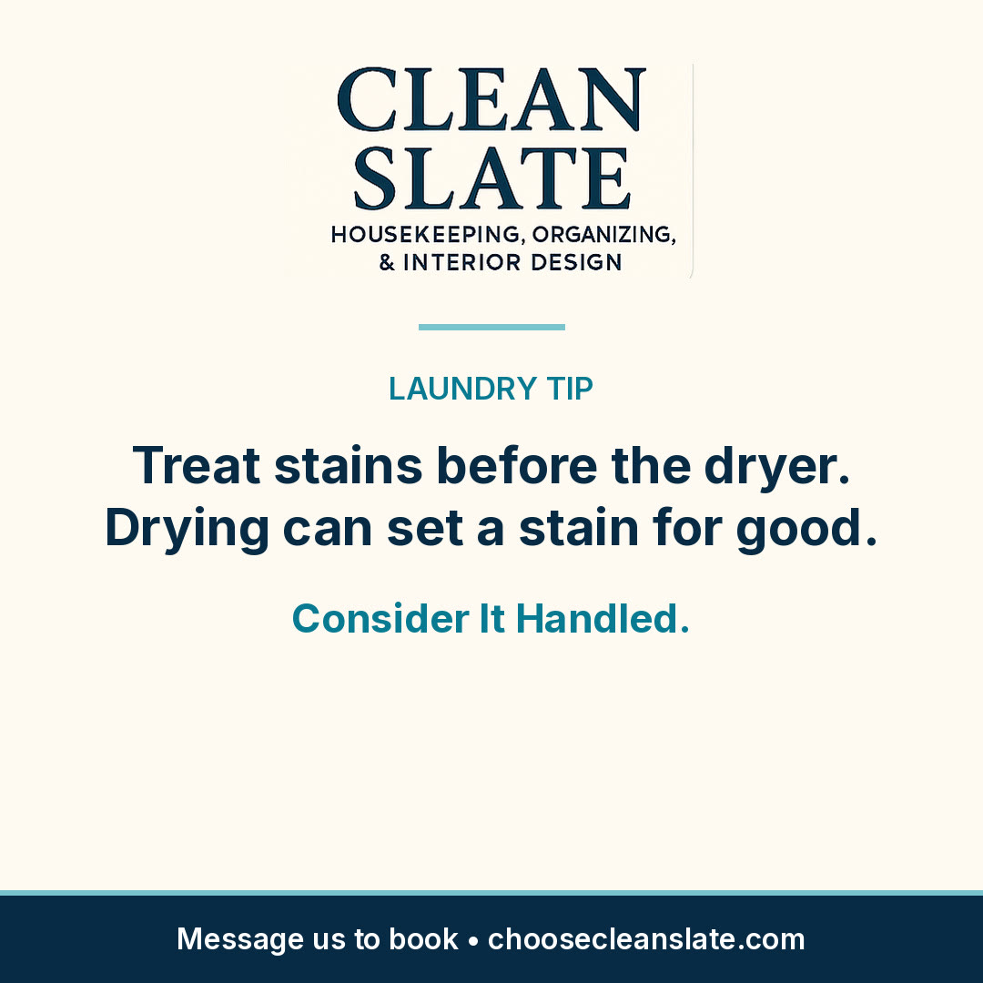 Clean Slate cleaning tip card: Laundry