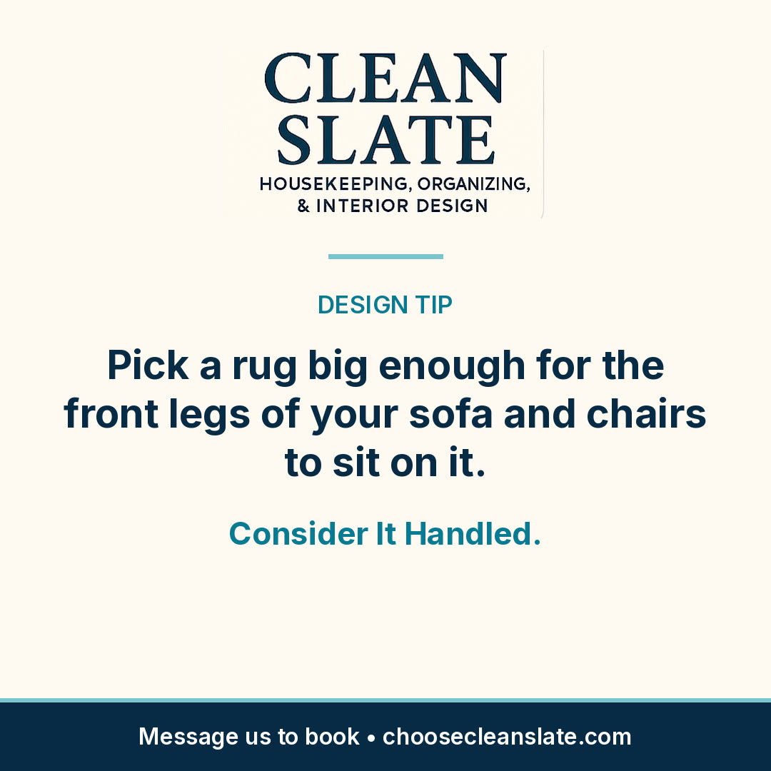 Clean Slate cleaning tip card: Interior design