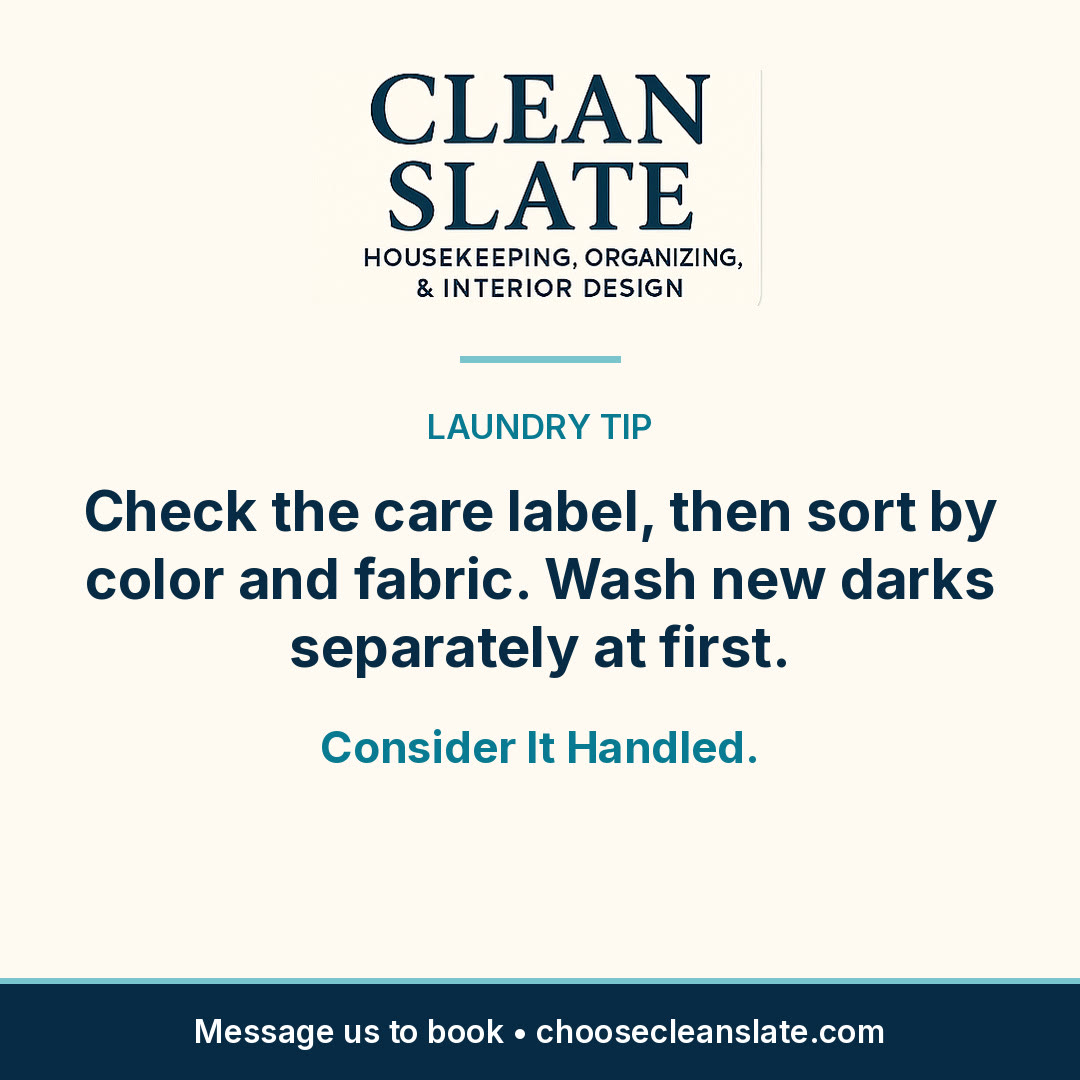 Clean Slate cleaning tip card: Laundry