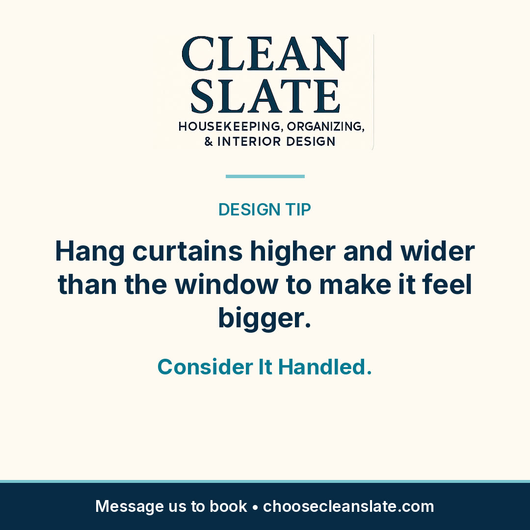 Clean Slate cleaning tip card: Interior design